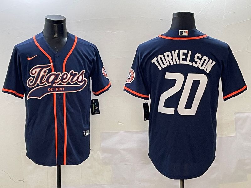 Men Detroit Tigers #20 Torkelson Blue Jointly Name 2025 Nike MLB Jersey style 1